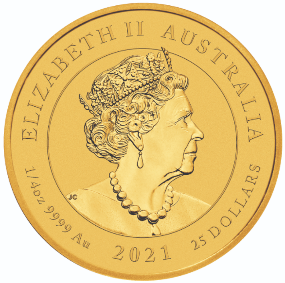   THE PERTH MINT - AUSTRALIAN SPOTTED EAGLE RAY 2021 1/4oz GOLD BULLION COIN